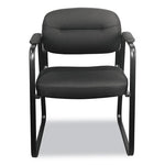 HVL653 SofThread Bonded Leather Guest Chair, 22.25" x 23" x 32", Black Seat, Black Back, Black Base