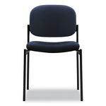 VL606 Stacking Guest Chair without Arms, Fabric Upholstery, 21.25" x 21" x 32.75", Navy Seat, Navy Back, Black Base