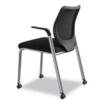 Nucleus Series Multipurpose Stacking Chair with ilira-Stretch M4 Back, Supports Up to 300 lb, Black Seat/Back, Platinum Base