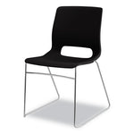 Motivate High-Density Stacking Chair, Supports Up to 300 lb, 17.75" Seat Height, Onyx Seat, Black Back, Chrome Base, 4/Carton