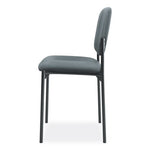 VL606 Stacking Guest Chair without Arms, Fabric Upholstery, 21.25" x 21" x 32.75", Charcoal Seat, Charcoal Back, Black Base