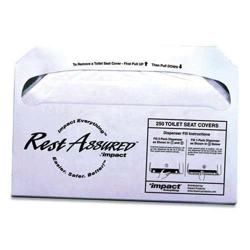 Rest Assured Seat Covers, 14.25 x 16.85, White, 250/Pack, 20 Packs/Carton