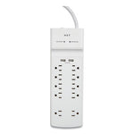 Surge Protector, 10 AC Outlets/2 USB Ports, 6 ft Cord, 3,000 J, White