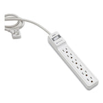 Surge Protector, 6 AC Outlets, 8 ft Cord, 900 J, White