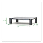 Adjustable Rectangular Monitor Stand, 17" x 13" x 3.75" to 5.75", Black, Supports 22 lbs