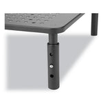 Adjustable Rectangular Monitor Stand, 14" x 9" x 3.25" to 5.25", Black, Supports 44 lbs