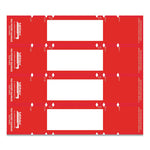 File Pocket Handles, 9.63 x 2, Red/White, 4/Sheet, 12 Sheets/Pack