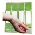 File Pocket Handles, 9.63 x 2, Green/White, 4/Sheet, 12 Sheets/Pack