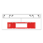 File Pocket Handles, 9.63 x 2, Red/White, 4/Sheet, 12 Sheets/Pack