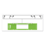 File Pocket Handles, 9.63 x 2, Green/White, 4/Sheet, 12 Sheets/Pack