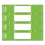 File Pocket Handles, 9.63 x 2, Green/White, 4/Sheet, 12 Sheets/Pack