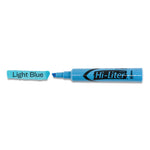 HI-LITER Desk-Style Highlighters, Light Blue Ink, Chisel Tip, Light Blue/Black Barrel, Dozen