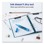 HI-LITER Desk-Style Highlighters, Light Blue Ink, Chisel Tip, Light Blue/Black Barrel, Dozen