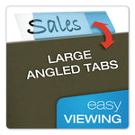 Transparent Colored Tabs For Hanging File Folders, 1/5-Cut, Blue, 2" Wide, 25/Pack