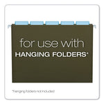 Transparent Colored Tabs For Hanging File Folders, 1/5-Cut, Blue, 2" Wide, 25/Pack