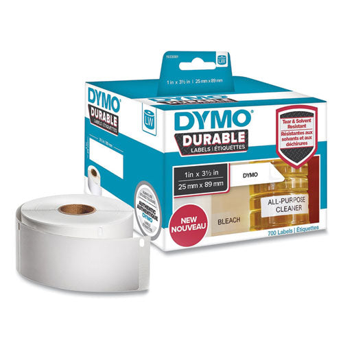 LW Durable Multi-Purpose Labels, 1" x 3.5", White, 700 Labels/Roll