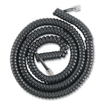 Coiled Phone Cord, Plug/Plug, 12 ft, Black