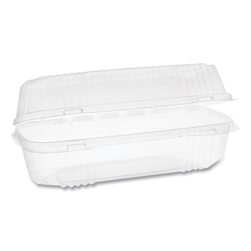 ClearView SmartLock Hinged Lid Container, Hoagie Container, 27 oz, 9.25 x 4.5 x 3, Clear, Plastic, 250/Carton