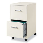 Vertical Mobile File Cabinet, 2 Letter-Size File Drawers, Pearl White, 14.25" x 18" x 26.5"