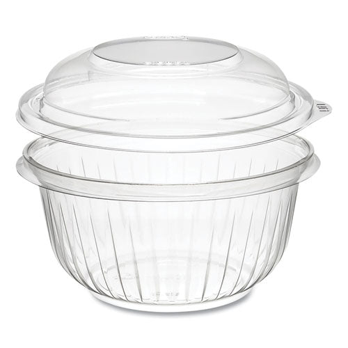 PresentaBowls Bowl/Lid Combo-Paks, Dome Lid, 16 oz, Clear, Plastic, 63/Pack, 4 Packs/Carton