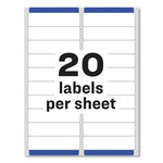 Easy Peel White Address Labels w/ Sure Feed Technology, Inkjet Printers, 1 x 4, White, 20/Sheet, 100 Sheets/Box