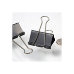 Binder Clips, Large, Black/Nickel, 12/Box