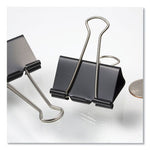 Binder Clips, Large, Black/Nickel, 12/Box