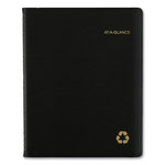 Recycled Weekly Vertical-Column Format Appointment Book, 11 x 8.25, Black Cover, 12-Month (Jan to Dec): 2024