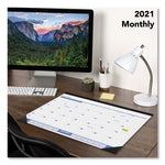 Desk Pad, 22 x 17, White Sheets, Black Binding, Black Corners, 12-Month (Jan to Dec): 2024