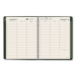 Recycled Weekly Vertical-Column Format Appointment Book, 11 x 8.25, Green Cover, 12-Month (Jan to Dec): 2024