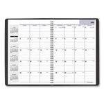 DayMinder Monthly Planner, Academic Year, Ruled Blocks, 12 x 8, Black Cover, 14-Month (July to Aug): 2023 to 2024
