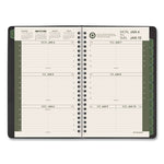 Recycled Weekly Block Format Appointment Book, 8.5 x 5.5, Black Cover, 12-Month (Jan to Dec): 2024