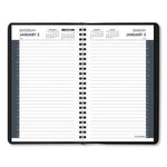 Daily Appointment Book with 30-Minute Appointments, 8 x 5, Black Cover, 12-Month (Jan to Dec): 2024