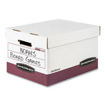 R-KIVE Heavy-Duty Storage Boxes, Letter/Legal Files, 12.75" x 16.5" x 10.38", White/Red, 12/Carton