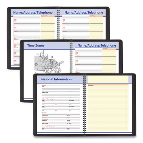 QuickNotes Weekly Block Format Appointment Book, 10 x 8, Black Cover, 12-Month (Jan to Dec): 2024