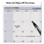 QuickNotes Mini Erasable Wall Planner, 16 x 12, White/Blue/Yellow Sheets, 12-Month (Jan to Dec): 2024