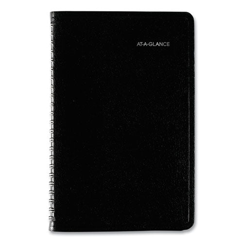 DayMinder Block Format Weekly Appointment Book, 8.5 x 5.5, Black Cover, 12-Month (Jan to Dec): 2024