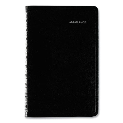 DayMinder Block Format Weekly Appointment Book, 8.5 x 5.5, Black Cover, 12-Month (Jan to Dec): 2024
