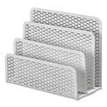 Urban Collection Punched Metal Letter Sorter, 3 Sections, DL to A6 Size Files, 6.5" x 3.25" x 5.5", White