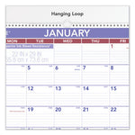 Two-Month Wall Calendar, 22 x 29, White/Blue/Red Sheets, 12-Month (Jan to Dec): 2024