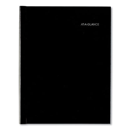 DayMinder Hardcover Weekly Vertical-Column Format Appointment Book, 11 x 8, Black Cover, 12-Month (Jan to Dec): 2024