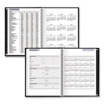 DayMinder Hardcover Weekly Vertical-Column Format Appointment Book, 11 x 8, Black Cover, 12-Month (Jan to Dec): 2024