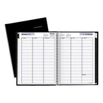 DayMinder Hardcover Weekly Vertical-Column Format Appointment Book, 11 x 8, Black Cover, 12-Month (Jan to Dec): 2024