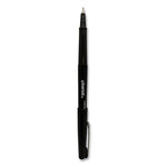 Porous Point Pen, Stick, Medium 0.7 mm, Black Ink, Black Barrel, Dozen