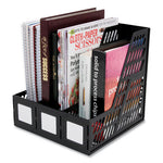 Literature File, Three Slots, 10 x 10 x 10.25, Black