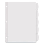 Big Tab Printable White Label Tab Dividers, 5-Tab, 11 x 8.5, White, 4 Sets