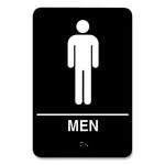 Indoor Restroom Door Sign, Men/Women, 5.9 x 9, Black/White, 2/Pack