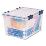 WEATHERTIGHT Latching Flat Lid Storage Box, 11.5 gal, 15.7" x 19.7" x 11.7", Clear