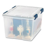 WEATHERTIGHT Latching Flat Lid Storage Box, 11.5 gal, 15.7" x 19.7" x 11.7", Clear