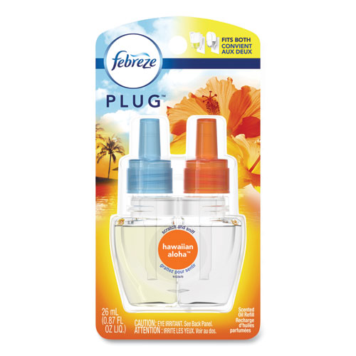 PLUG Air Freshener Refills, Hawaiian Aloha, 0.87 oz Refill, 2/Pack